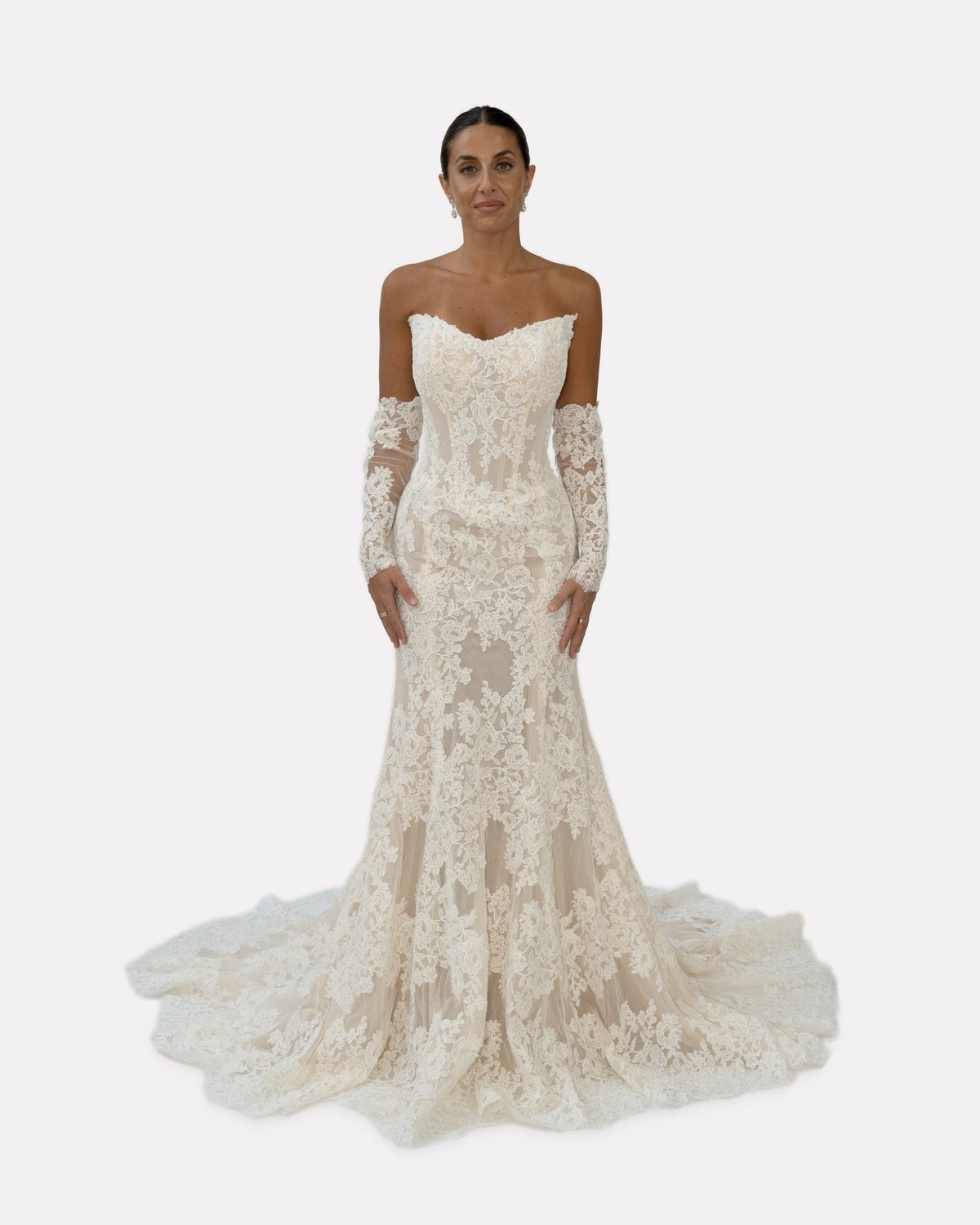 Leah wedding dress, full length front view